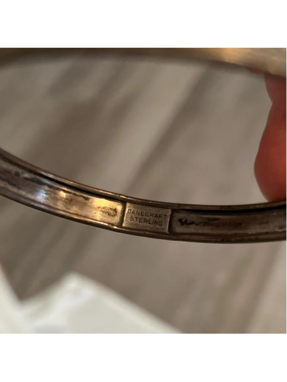 Danecraft sterling bangle bracelet with pattern all around